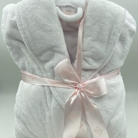 Mary Kay White Spa Bath Robe Womens One Size Plush Terry Belted Pockets Gift - Picture 2 of 11